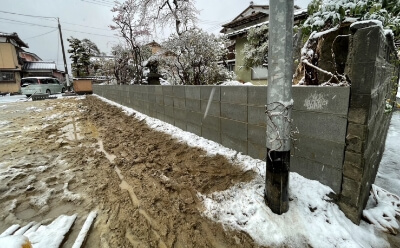 新発田市で行ったブロック工事